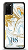 Dafoni Glossy Samsung Galaxy S20 Plus Kiiye zel Harfli Simli Gold Mermer Klf