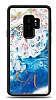 Dafoni Glossy Samsung Galaxy S9 Plus Kiiye zel ift Harf Simli Okyanus Mermer Klf
