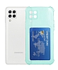 Samsung Galaxy A22 4G Kartlkl Kamera Korumal effaf Yeil Rubber Klf