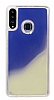 Samsung Galaxy A20S Neon Kumlu Mavi Silikon Klf