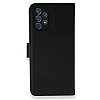 Samsung Galaxy A32 4G Kamera Korumal Czdanl Siyah Deri Klf - Resim 1