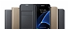 Samsung Galaxy A7 2017 Czdanl Yan Kapakl Siyah Deri Klf - Resim 3