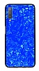 Samsung Galaxy A7 2018 Desenli Silikon Kenarlı Mavi Rubber Kılıf