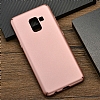 Samsung Galaxy A8 2018 Tam Kenar Koruma Rose Gold Rubber Klf - Resim: 5