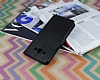 Samsung Galaxy A8 Czdanl Yan Kapakl Siyah Deri Klf - Resim 2