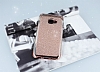 Samsung Galaxy C5 Pro Tal Kenarl Simli Rose Gold Silikon Klf - Resim: 1