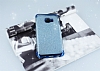 Samsung Galaxy C5 Pro Tal Kenarl Simli Mavi Silikon Klf - Resim: 1