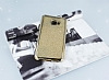 Samsung Galaxy C7 Pro Tal Kenarl Simli Gold Silikon Klf - Resim: 1