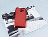 Samsung Galaxy C9 Pro Tal Kenarl Simli Krmz Silikon Klf - Resim: 2