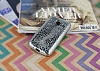 Samsung Galaxy J1 mini Deri Desenli Parlak Silver Silikon Klf - Resim 1
