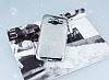 Samsung Galaxy J3 Tal Kenarl Simli Silver Silikon Klf - Resim: 1