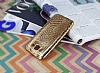 Samsung Galaxy J5 Deri Desenli Parlak Gold Silikon Klf - Resim: 2
