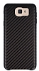 Samsung Galaxy J5 Prime Karbon Görünümlü Kahverengi Rubber Kılıf