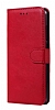 Samsung Galaxy J7 2016 Cüzdanlı Kapaklı Kırmızı Deri Kılıf