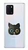 Samsung Galaxy Note 10 Lite Kedi Figrl Telefon Tutuculu Siyah Silikon Klf