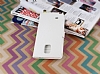 Samsung Galaxy Note 4 Czdanl Yan Kapakl Beyaz Deri Klf - Resim 2