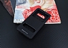 Samsung Galaxy Note 8 Gizli Mknatsl ift Pencereli Siyah Deri Klf - Resim 1