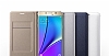 Samsung Galaxy On7 Czdanl Yan Kapakl Gold Deri Klf - Resim 1