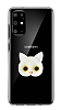Samsung Galaxy S20 Plus Kedi Figrl Telefon Tutuculu Beyaz Silikon Klf