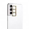 Samsung Galaxy S21 FE 5G Taşlı Gold Kamera Lensi Koruyucu