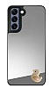 Samsung Galaxy S21 Plus Pembe rdek Figrl Aynal Silver Rubber Klf