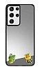 Samsung Galaxy S21 Ultra Kurbaa Figrl Aynal Silver Rubber Klf