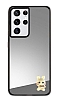 Samsung Galaxy S21 Ultra Papyonlu Tavan Figrl Aynal Silver Rubber Klf