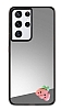 Samsung Galaxy S21 Ultra Pembe Bulut Figrl Aynal Silver Rubber Klf
