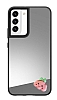 Samsung Galaxy S22 Plus 5G Pembe Bulut Figrl Aynal Silver Rubber Klf