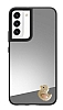 Samsung Galaxy S22 Plus 5G Pembe rdek Figrl Aynal Silver Rubber Klf
