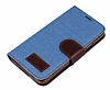 Samsung Galaxy S5 mini Kot Standl Czdanl Ak Mavi Deri Klf - Resim: 3