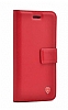 Kar Deluxe Samsung Galaxy S6 Edge Cüzdanlı Yan Kapaklı Kırmızı Deri Kılıf
