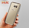 Samsung Galaxy S6 Edge Plus Gold Kenarl effaf Silikon Klf - Resim 4