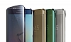 Eiroo Samsung Galaxy S6 Edge Plus Clear View Uyku Modlu Dark Blue Klf - Resim 3