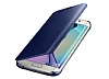 Eiroo Samsung Galaxy S6 Edge Plus Clear View Uyku Modlu Dark Blue Klf - Resim 6