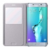 Samsung Galaxy S6 Edge Plus Orjinal Pencereli View Cover Silver Kılıf - Resim: 3