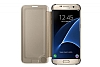 Samsung Galaxy S7 Edge Orjinal Clear View Uyku Modlu Gold Klf - Resim 5