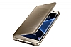 Samsung Galaxy S7 Edge Orjinal Clear View Uyku Modlu Gold Klf - Resim: 6