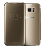 Samsung Galaxy S7 Edge Orjinal Clear View Uyku Modlu Gold Klf - Resim 3