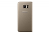 Samsung Galaxy S7 edge Orjinal Pencereli View Cover Gold Klf - Resim 1