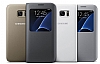 Samsung Galaxy S7 edge Orjinal Pencereli View Cover Siyah Klf - Resim 5