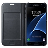Samsung Galaxy S7 edge nce Yan Kapakl Czdanl Siyah Deri Klf - Resim 3