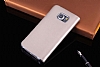 Samsung Galaxy S7 edge nce Yan Kapakl Czdanl Gold Deri Klf - Resim 4