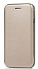 Huawei P40 Lite E Curve Manyetik Kapakl Gold Deri Klf