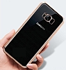 Samsung Galaxy S8 Plus Gold Kenarl effaf Silikon Klf - Resim 1
