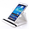 Samsung Galaxy Tab 3 8.0 360 Derece Dner Standl Beyaz Deri Klf - Resim 3