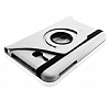 Samsung Galaxy Tab 3 Lite 7.0 360 Derece Dner Standl Beyaz Deri Klf - Resim 1