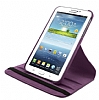 Samsung Galaxy Tab 3 Lite 7.0 360 Derece Dner Standl Mor Deri Klf - Resim 2