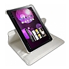 Samsung Galaxy Tab 8.9 360 Derece Dner Standl Beyaz Deri Klf - Resim 1