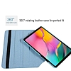 Samsung Galaxy Tab A7 Lite T225 360 Derece Dner Standl Siyah Deri Klf - Resim: 2